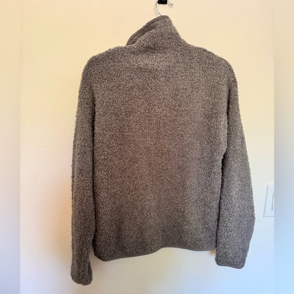 Skims Cozy Knit Pullover Gray Button Sherpa Fuzzy SOFT Size XXS/XS EUC - Picture 4 of 8